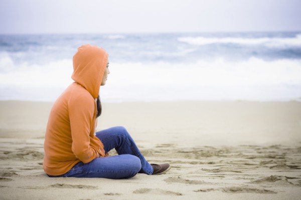 A woman at the beach