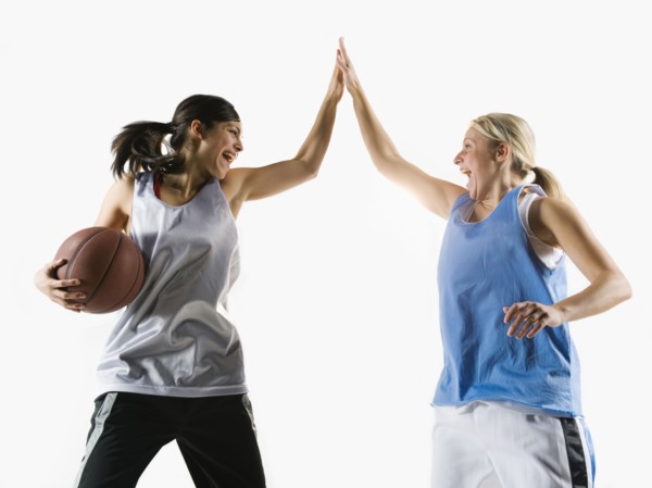 Two basketball players