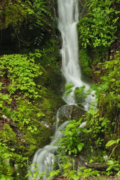 A scenic waterfall