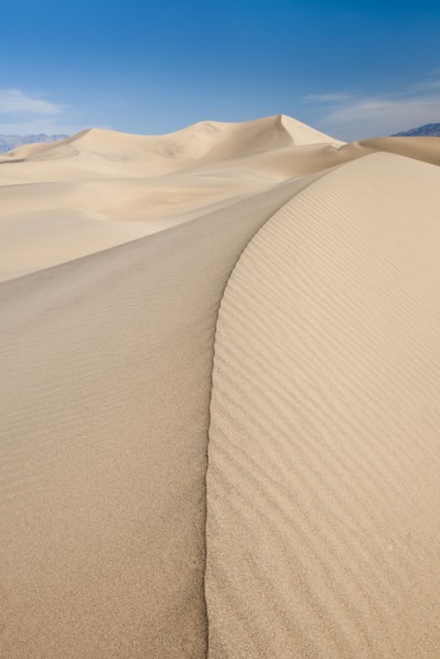 Sand dunes in the desert.