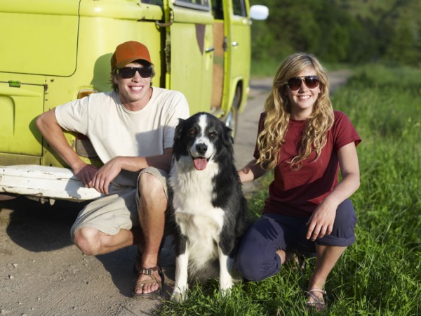 Couple with dog