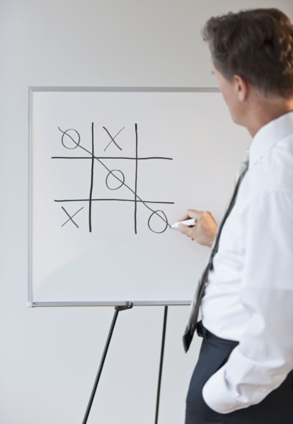 Businessman drawing concept for winning.