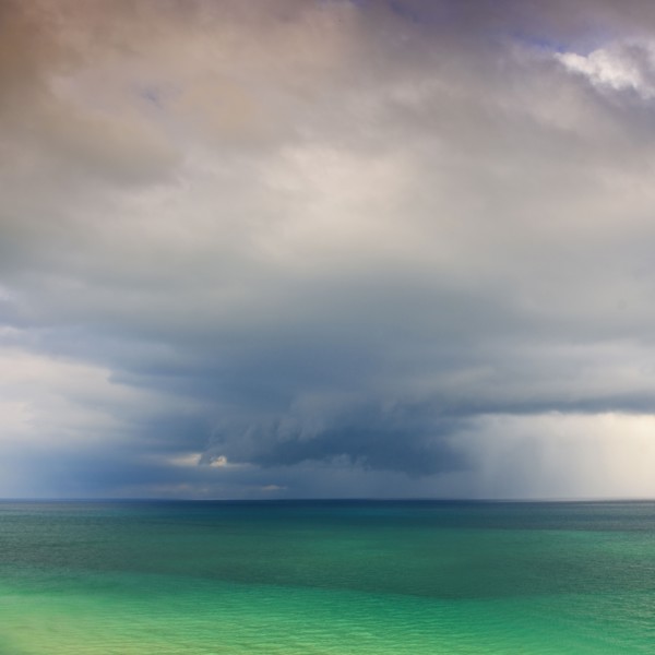 Clouds over ocean.