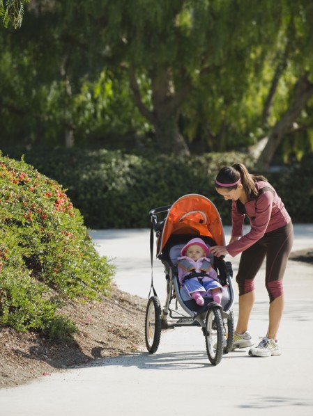 Woman and stroller