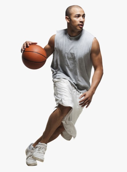Basketball player dribbling