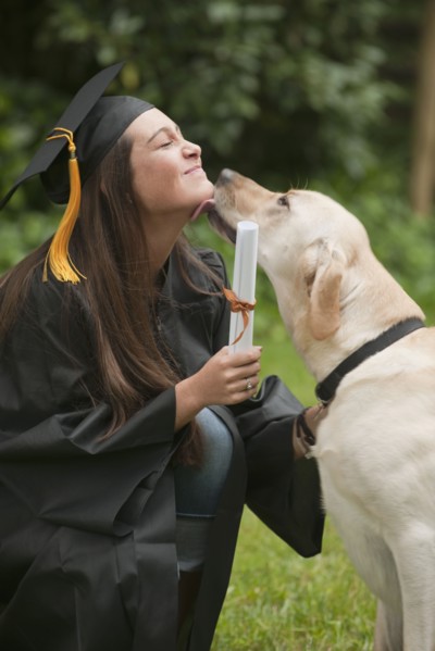 Graduate and dog