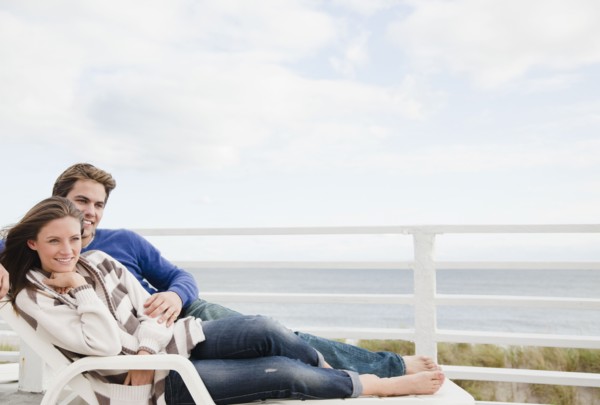 Couple on lounge chair