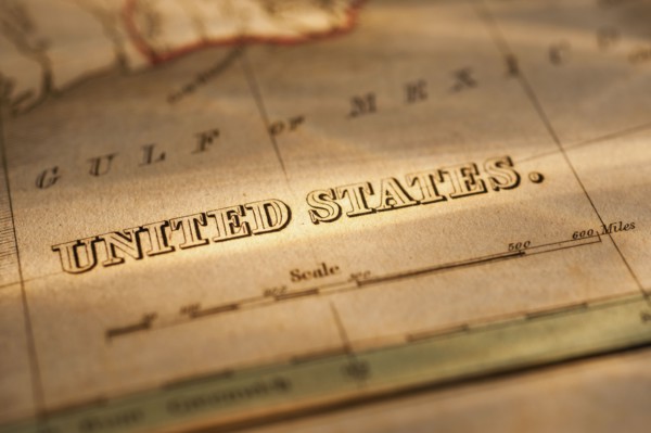 Antique map of United States.