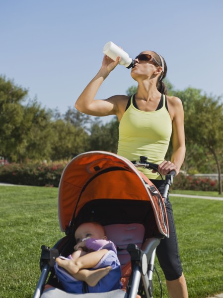 Jogger drinking water
