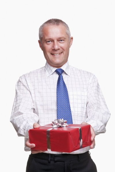 Man giving a present