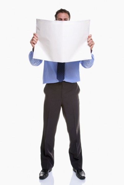 Man reading newspaper