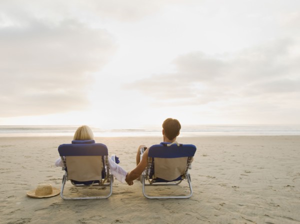 Couple relaxing at the beach