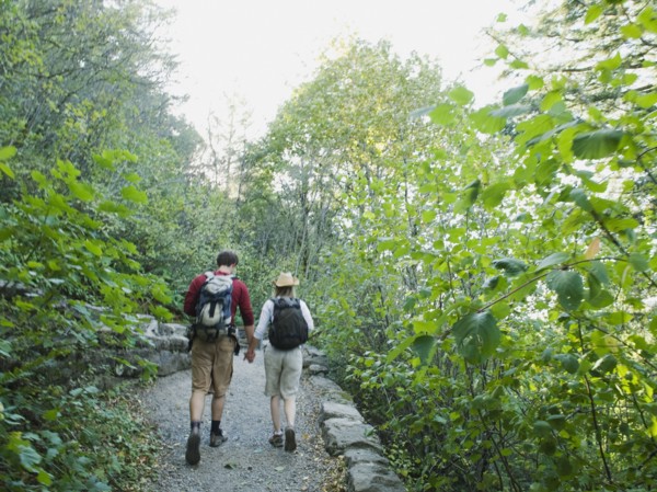 Hikers on path