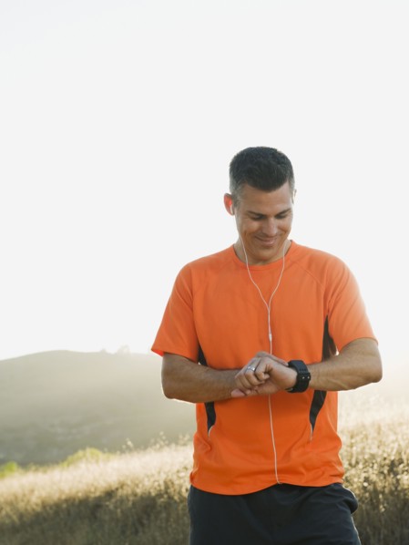 Man looking at watch
