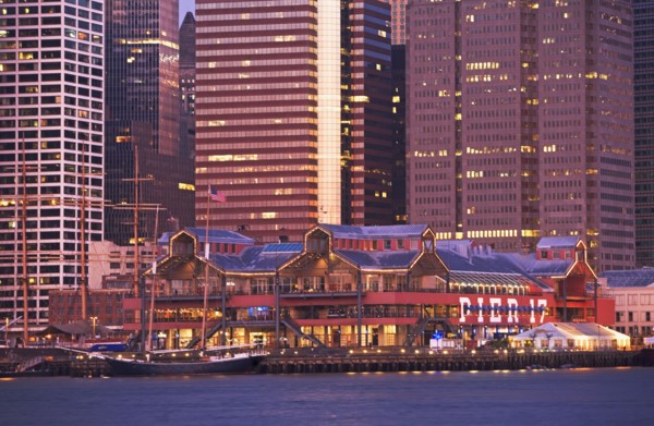 Harbor and skyscrapers