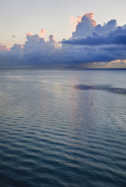 Ocean and clouds.