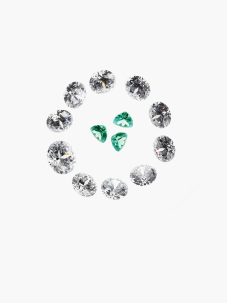 Diamonds and emeralds. Photographer: David Arky