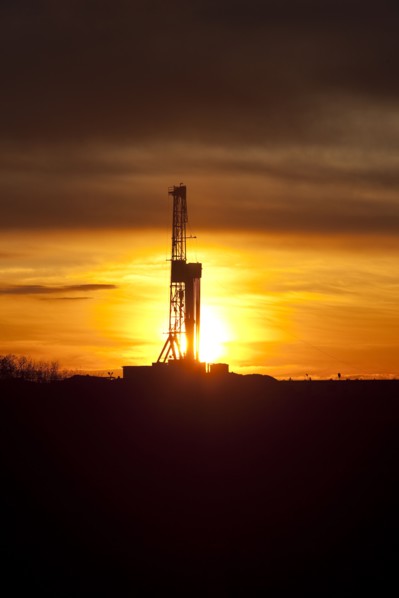 Silhouette of a drill rig. Photographer: Dan Bannister