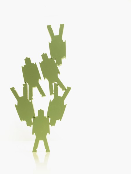 Green paper people. Photographer: David Arky