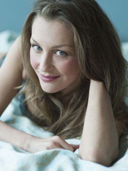 Woman lying down.