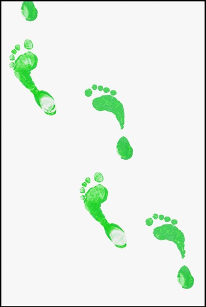 Green footprints. Photographe : Mike Kemp