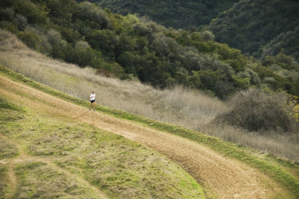 Person running on trail.