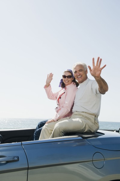 Couple on road trip.