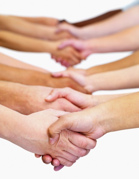 Handshakes. Photographe : momentimages