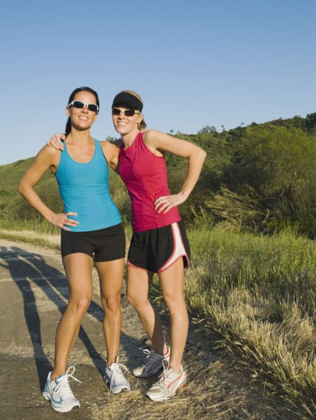 Two trail runners taking a break.