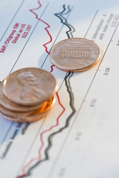 Pennies on a graph.