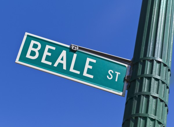 Beale Street sign and post.