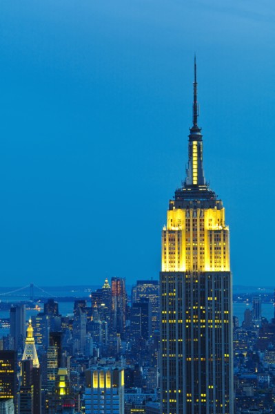 Empire State building at sunset.