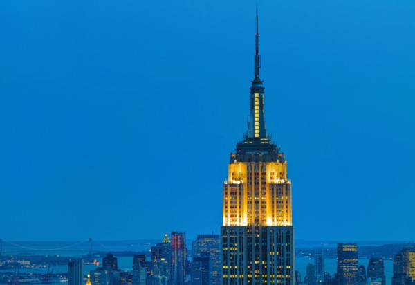 Empire State building at sunset.