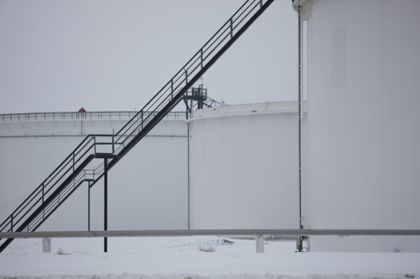 Stairs leading to oil tank. Photo : Dan Bannister