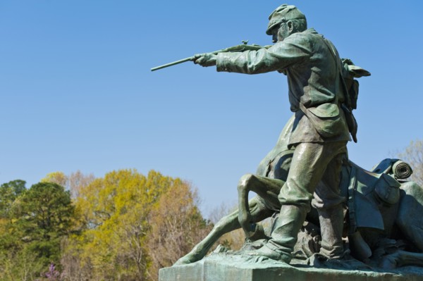 Statue of union soldier at Vicksburg National Military Park.