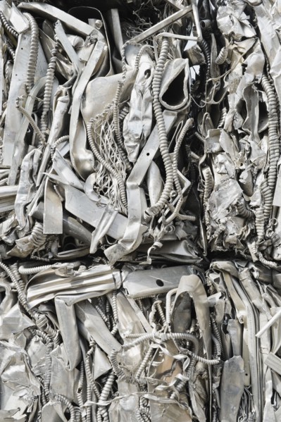 Stacks of recycled metal. Photo. Erik Isakson