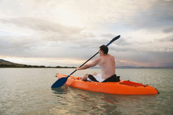 Man in canoe.