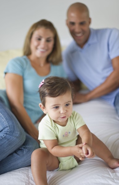 Young family with small girl (12-18 months).