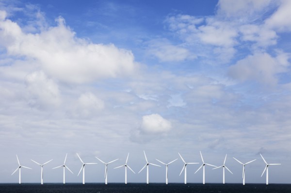 Wind turbines at sea. Photo : Jon Boyes