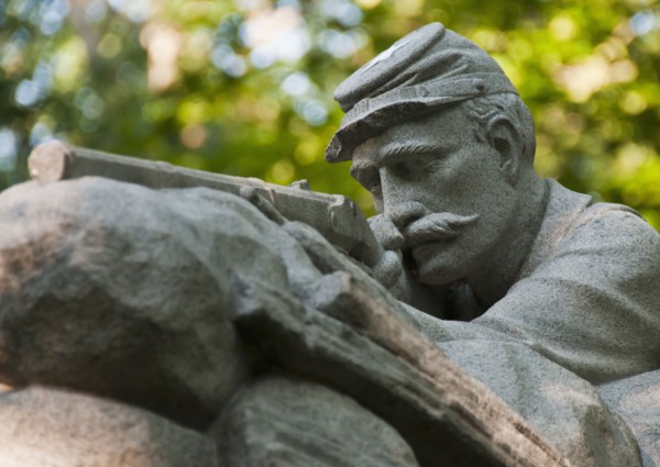 USA, Pennsylvania, Gettysburg, Statue of soldier. Photo : Chris Grill