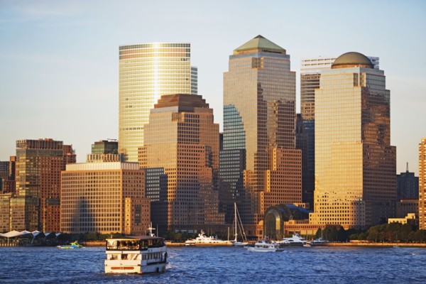 USA, New York State, New York City, World Financial Center at sunset. Photo : fotog