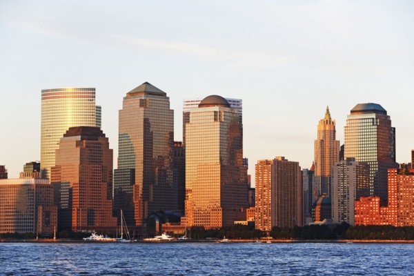 USA, New York State, New York City, World Financial Center at sunset. Photo : fotog