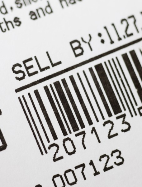 Close up of bar code.
