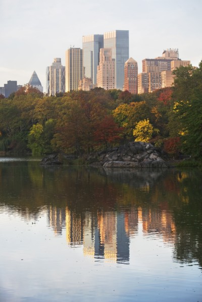 USA, New York City, Manhattan skyline from Central Park. Photo : fotog