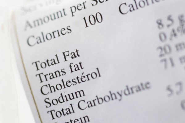 Nutrition label.