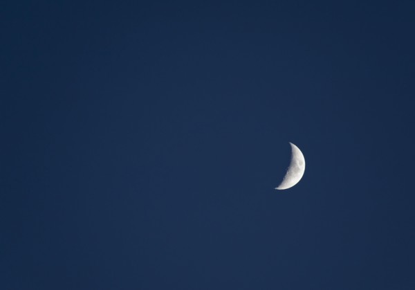 Half moon on sky.