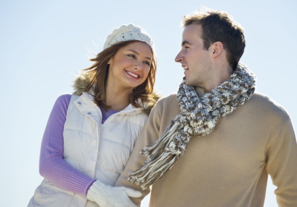 USA, New Jersey, Jersey City, Portrait of young couple.