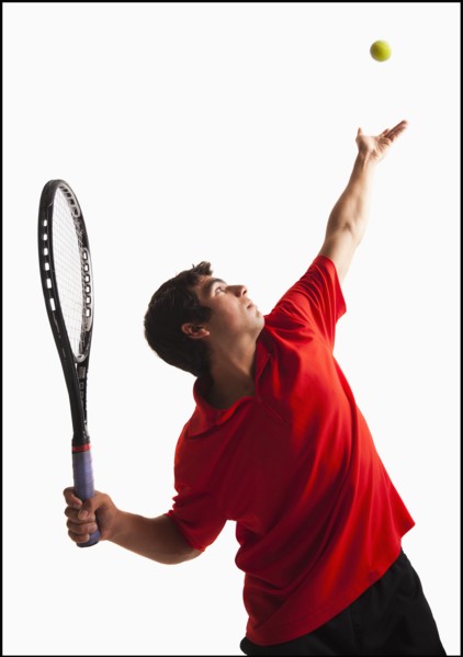 Young man playing tenni
