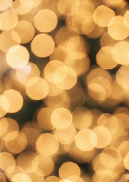 Illuminated Christmas tree lights.