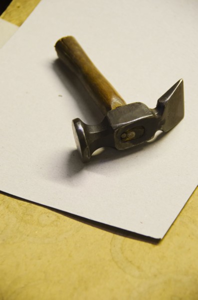 Close up of claw hammer.